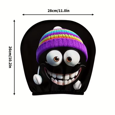 Universal seat cover Hat-Wearing Expressions, Elastic, Stain-Resistant, Durable - 14-double-sided-printing-1pc-26cm28cm