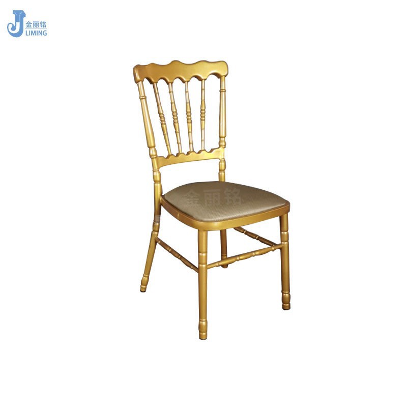 Fábrica al por mayor Silla de bambú boda Hotel metal silla trasera Europea al aire libre boda silla restaurante Silla de comedor