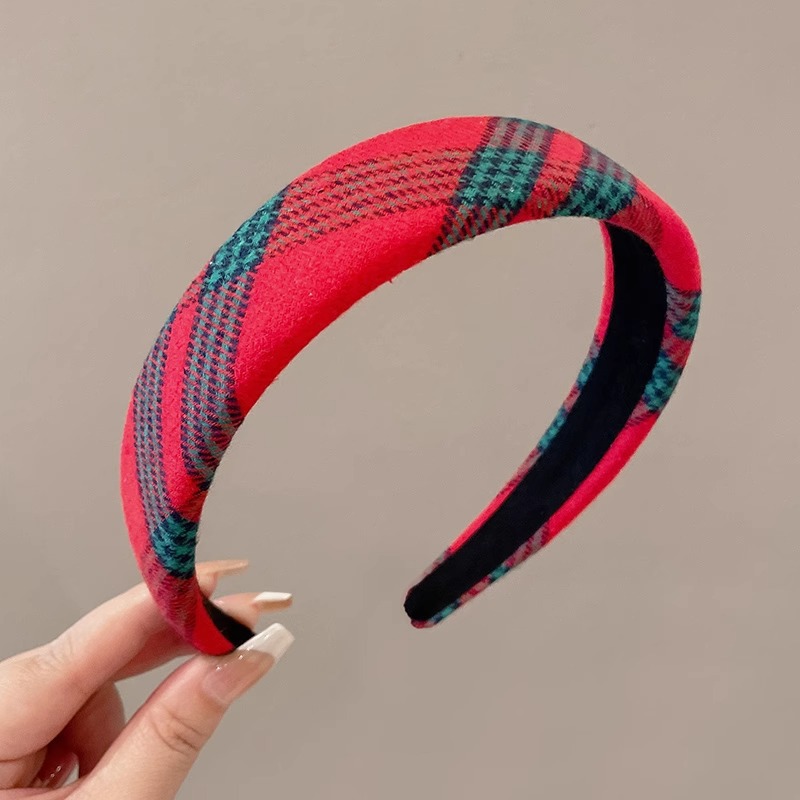 Diadema roja de Año Nuevo para mujer 2025, estilo nuevo de celebridad de internet, corona alta, para otoño e invierno, para lavarse la cara, con clip para el cabello, estilo con ligera fragancia, accesorio para el cabello.