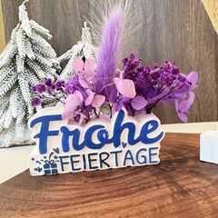 frohe feiertage 字母带插花孔硅胶模具石膏模具装饰摆件