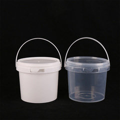 Transparent handle cover plastic bucket sealed bucket transparent small bucket 1 liter storage bucket white paint paint square bucket 3 pounds