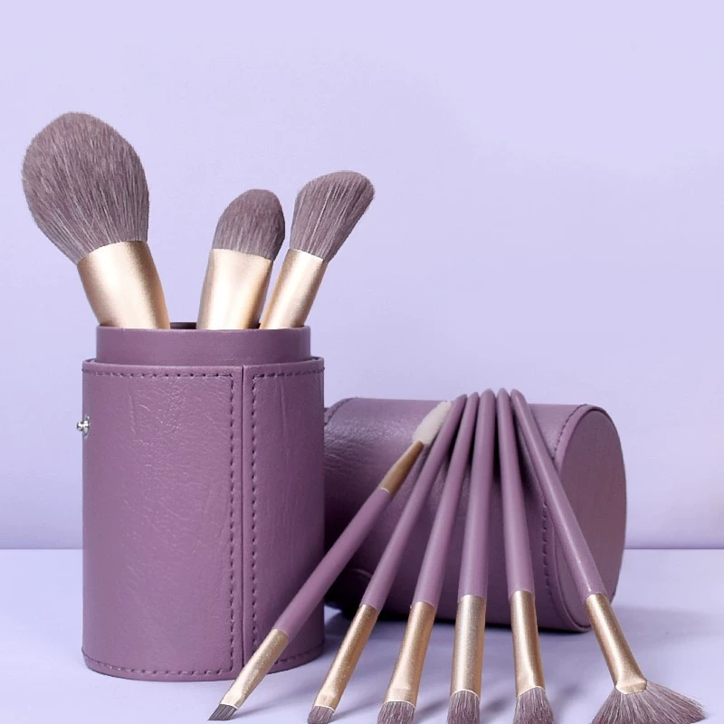 Набор кистей дляconcealer и румян, 9 шт., мягкие синтетические щетинки, чехол