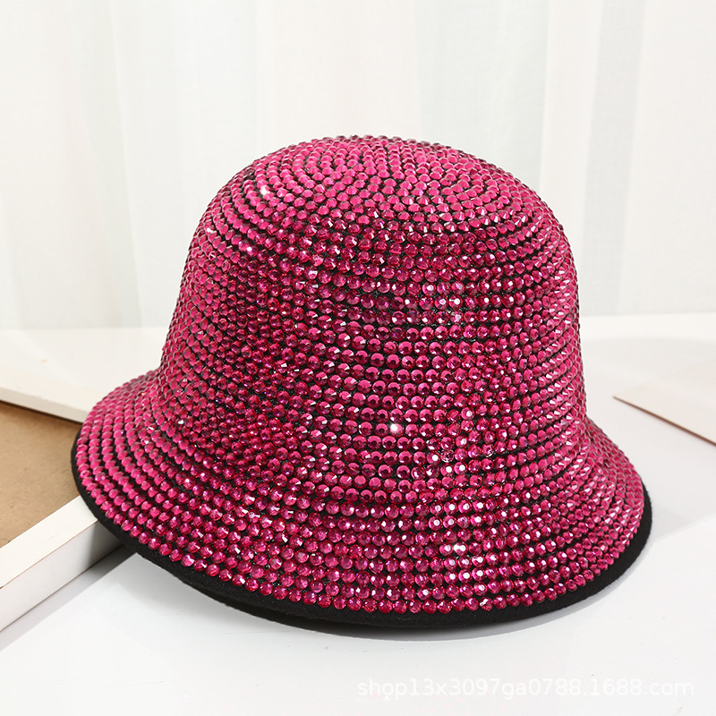 Sombreros de sol de verano transfronterizos europeos y americanos, sombreros de pescador vintage con diamantes de imitación, sombreros de baile callejero para mujer, estilo ins al por mayor.