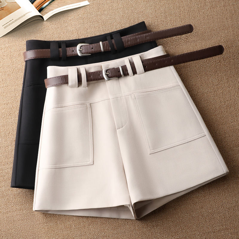 High-grade Wide-leg Pants Women's Autumn and Winter Design Casual Slim-fit Suit Shorts Small Outer Wearing High Waist A- shaped Pants High-grade Wide-leg Pants Women's Autumn and Winter Design Casual Slim-fit Suit Shorts Small Outer Wearing High Waist A- shaped Pants
