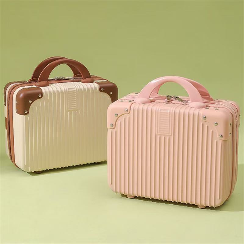 Maleta retro Estuche cosmético de 14 pulgadas Maleta pequeña Mini recuerdo Caja de contraseña ligera pequeña Caja de viaje