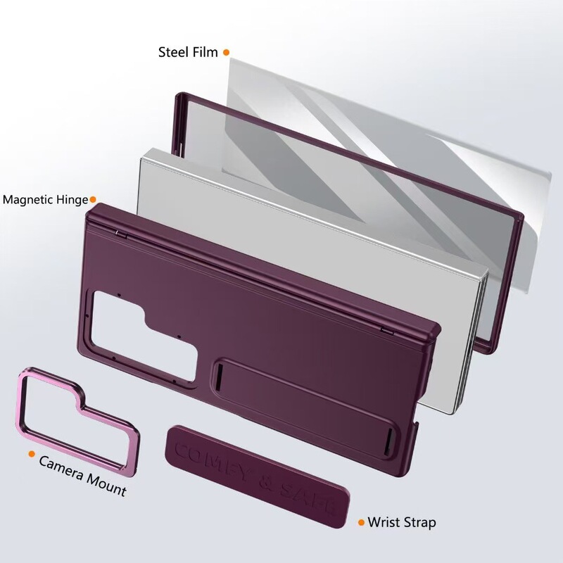 Phone Case Three 1 Star Golden Eye Strap Folding Magnetic Hinge Elastic Wristband Camera Holder Apple