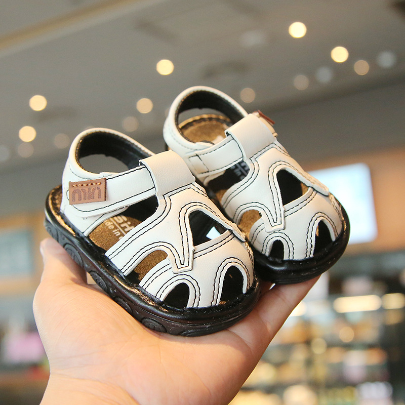 Baby Toddler Shoes, Boys, Summer Baby Soft-Soled Non-Slip Toe-Cap Sandals, Velcro Casual Children's Screaming Shoes Wholesale