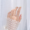 Starry sky, fashionable brand ring, silver 999 sample, on index finger