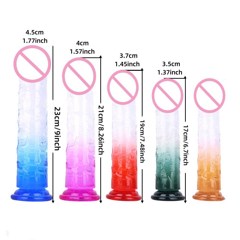 Crystal Two-Color Anal Plug Dildo, TPE Manual Masturbation Toy for Adults — detail image 1
