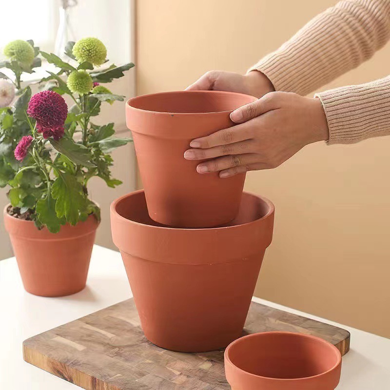 工場直販赤陶器植木鉢セラミック植木鉢赤粘土植木鉢多肉植物シンプルな緑の植物鉢植え|undefined