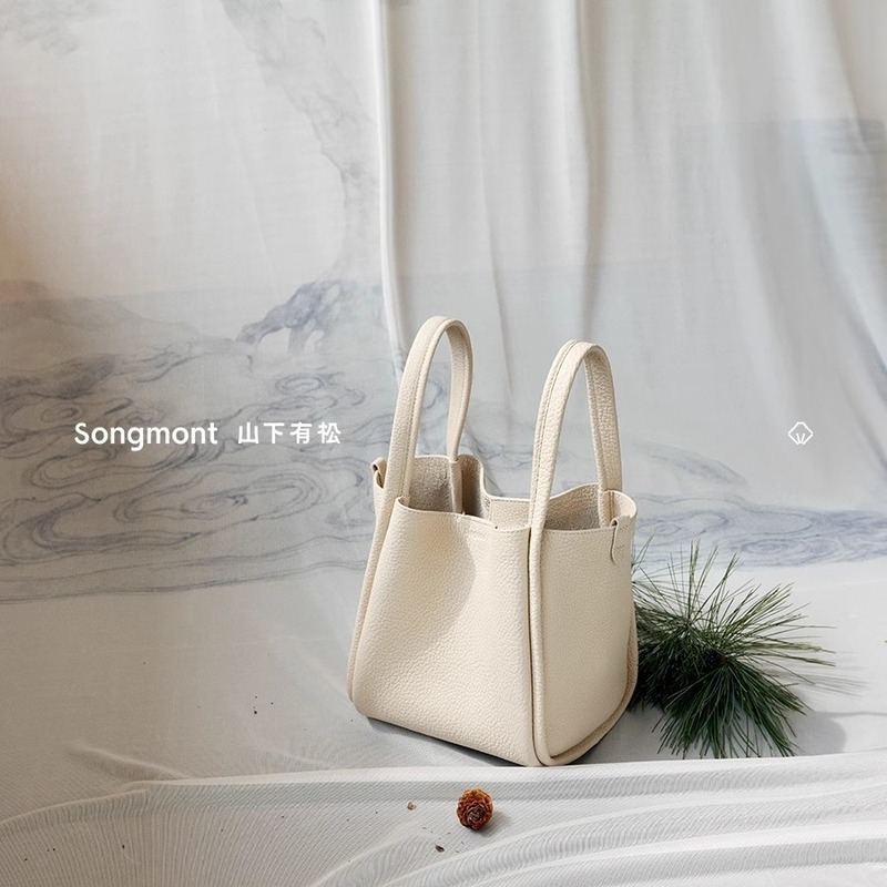 Songmont 山下裕松 中型野菜かごシリーズ 第一層牛革 新ロックバックル 大容量ポータブルバケットバッグ|undefined