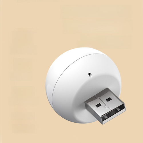 Creative Small Night Light with Bear Voice Intelligent Air Conditioner Companion Mini Cartoon Convenient Round Lamp