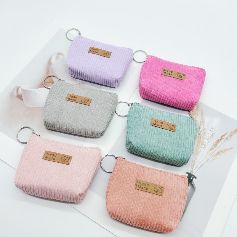 创意零钱包新款女士小包迷你手拿小钱包硬币包条绒钥匙包学生礼品