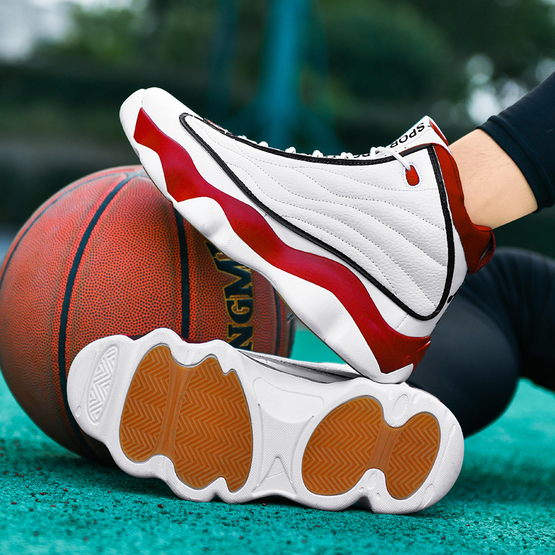 Comercio exterior transfronterizo nuevos zapatos de los hombres zapatos de baloncesto botas de combate de los hombres zapatillas de deporte deportivas altas zapatillas de moda juvenil estudiante