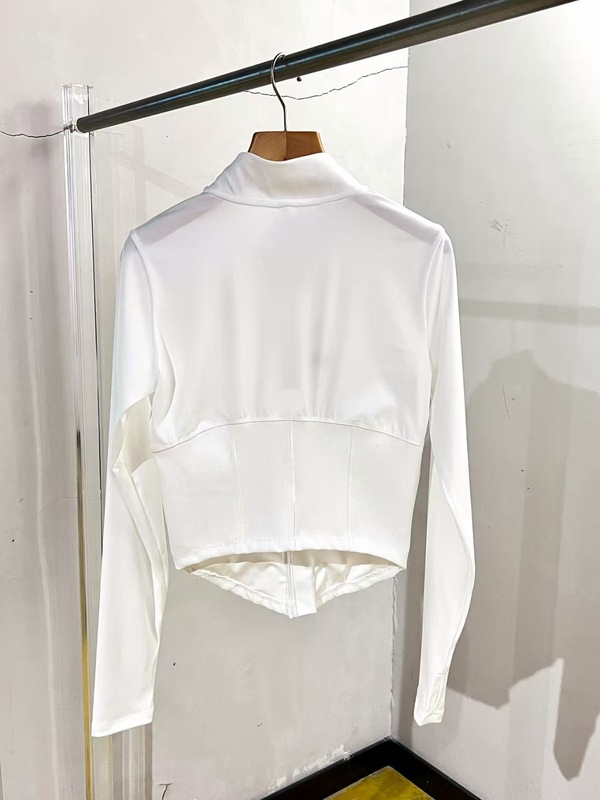 032079女瑜伽服长袖紧身拉链外套显瘦立领运动上衣拼接外套|undefined