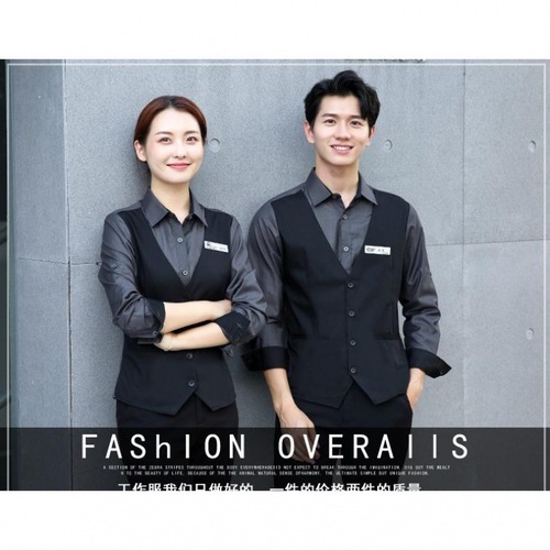 Bartender work clothes KTV bar waiter uniform hot pot waiter long-sleeved Western restaurant spring and summer clothing for women