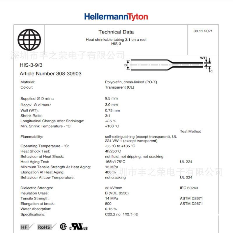 HELLERMANNTYTON������̫ͨ������ 3:1���� : HIS-3-9/ 308-30903
