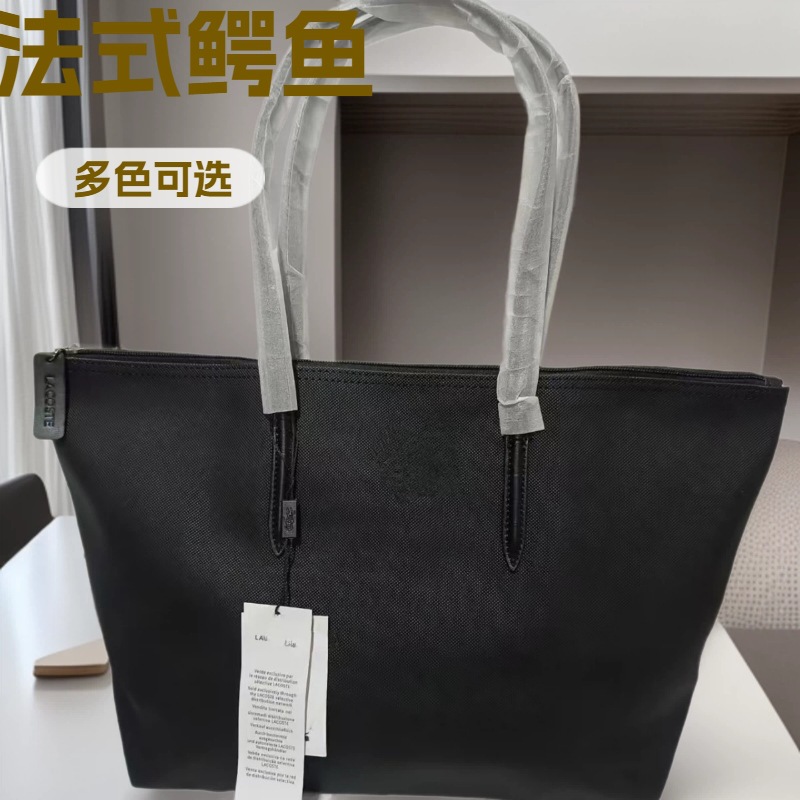 法国鳄鱼包女大号潮流百搭手提包大容量纯色单肩包时尚通勤托特包