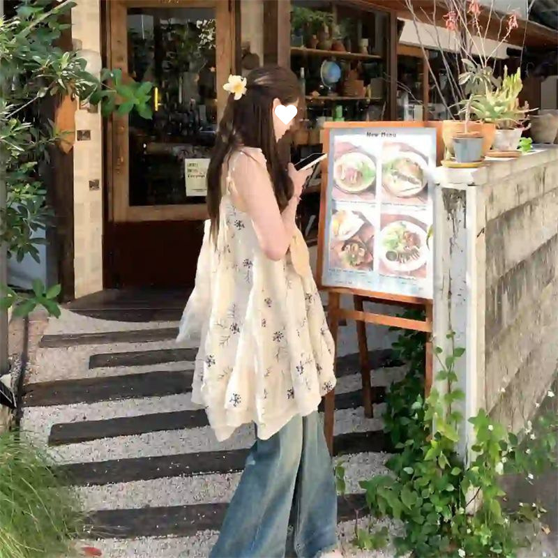 日系复古森系设计感植物刺绣吊带连衣裙甜美宽松百搭短裙夏季女装|undefined