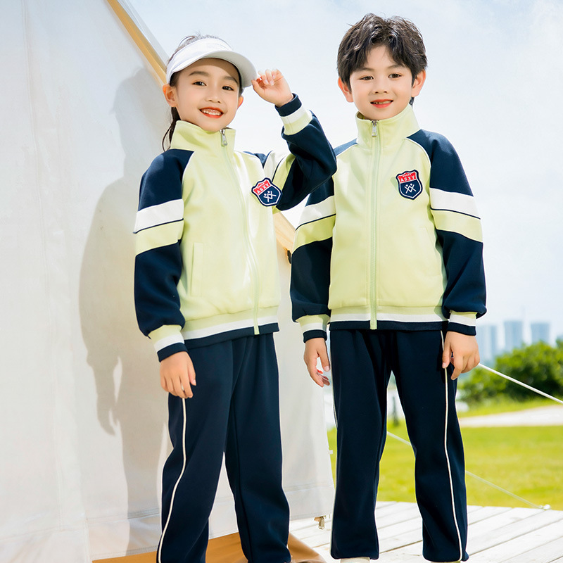 School Uniform Set for Primary School Students, Kindergarten, and Preschool - Spring and Autumn Season New Model, British Style, Academic Style, Unified Sports Uniform