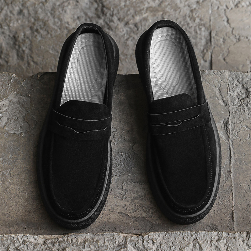 Zapatos Bean para hombres 2024 nuevo otoño de cuero retro con suela blanda zapatos de piel para hombres zapatos de moda casuales de un pie Lefour