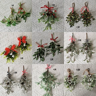 定制款仿真圣诞槲寄生 亚马逊仿真绿植家居装饰品 圣诞装饰品挂件