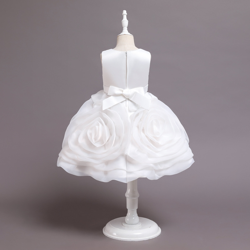 Vestido de niña transfronterizo Vestido de princesa flor vestido hinchado chaleco vestido de rendimiento de piano