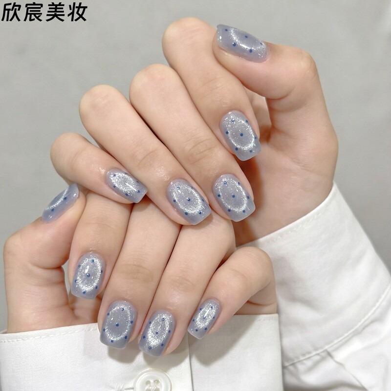 【Black Hole Cat Eye Style】Nail Art Spring Season Wearable Nails Fake Nails Finished Nail Pieces Wholesale Cat Eye Wearable Nails