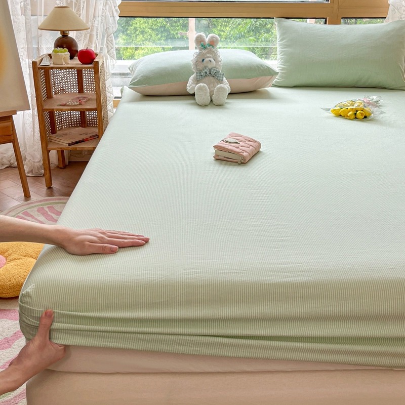 Sombrilla de cama de algodón de una sola pieza sábana antideslizante de algodón puro hombre 1.8m estuche protector de colchón Simmons estuche antipolvo 2025 nuevo estilo