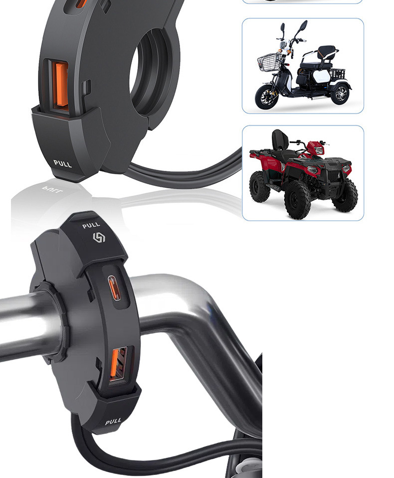 Motorcycle Universal Accessories Faucet Dual USB Mobile Phone Charger 12V Fast Charging Car Modification Accessories Cross-Border Export