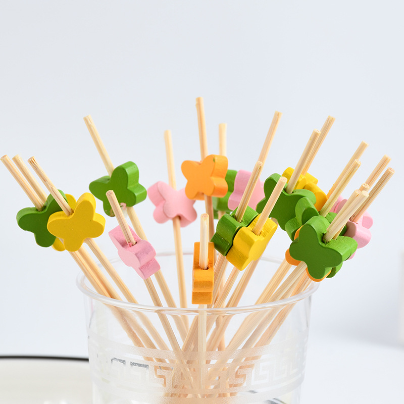 Mariposa creativa al por mayor etiqueta de fruta desechable etiqueta de cóctel etiqueta de bocadillos horquilla de pastel etiqueta de sándwich etiqueta de fruta