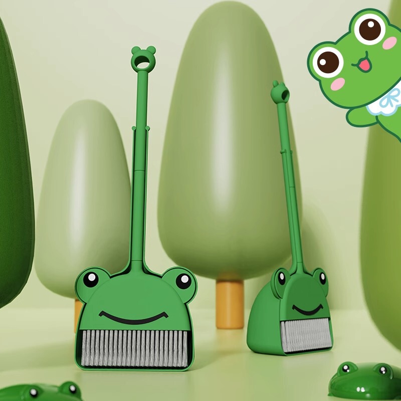Children's broom dustpan suit household baby garbage shovel children's broom frog toy kindergarten student broom