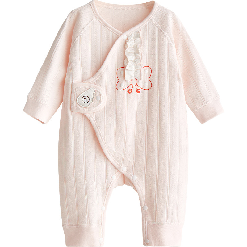 Ropa de bebé recién nacido para primavera, otoño y principios de invierno, 100% algodón puro, pelele estilo kimono de capa base fina para bebés de 3 meses, mono para recién nacido. image 6