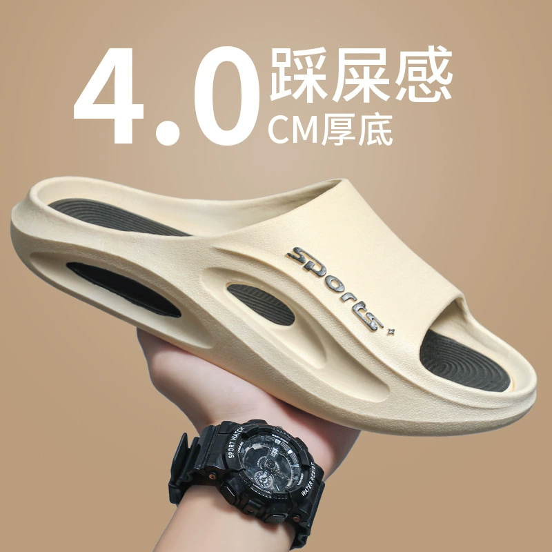 Новые летние тапочки, мужские пляжные повседневные домашние и уличные спортивные сандалии и тапочки на толстой подошве, Мужские Простые национальные модные