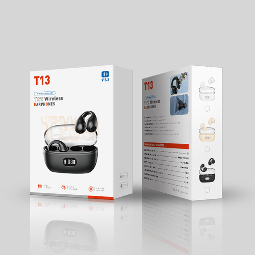 Ear clip type true wireless digital display high quality TWS binaural bilateral 5.3 stereo charging compartment Bluetooth headset new style