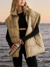 F 18331 Zipper Pocket Cotton Vest Jacket ��ɫ�޷�����
