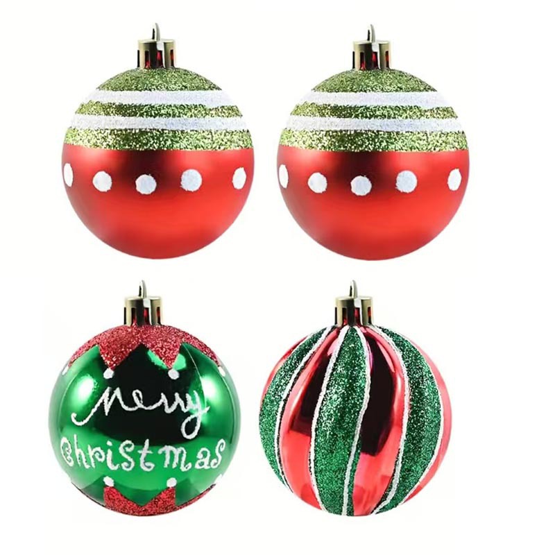 Bola de decoración de Navidad transfronteriza 6cm/30pcs Bola de Navidad pintada de forma especial Bola de decoración de árbol de Navidad