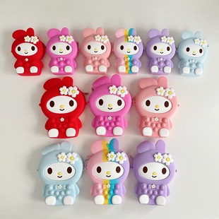 Rodent control pioneer 2023 New melody large bag cartoon children's silicone bag diagonal all-match coin purse