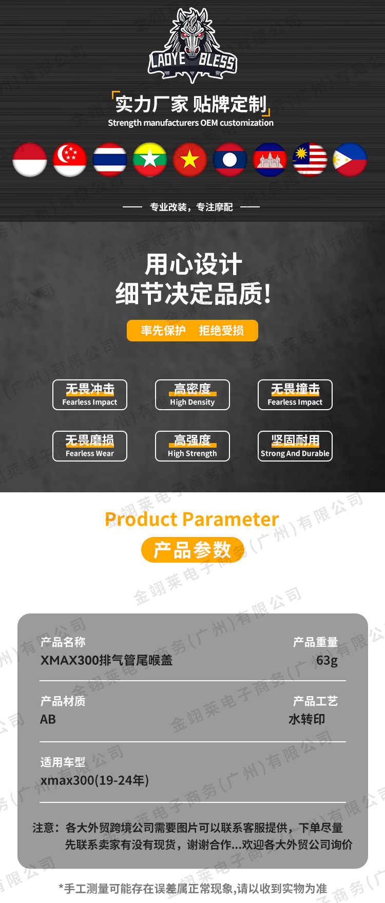 Suitable for Xmxax300 Model Modified Exhaust Pipe Cover, Protective Cover, Tail Throat Cover, Motorcycle Travel Accessories Wholesale