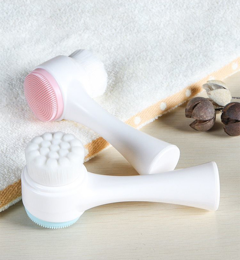Wholesale manual facial cleansing brushes, silicone soft bristle cleansing brushes, 3D double-sided facial cleansing devices, pore cleaning and makeup removal brushes in stock undefined