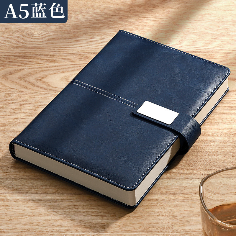 Engrosada Oficina de cuaderno de negocios Bloc de notas de cuero suave A5 de alta apariencia diario reunión libro de grabación caja de regalo traje