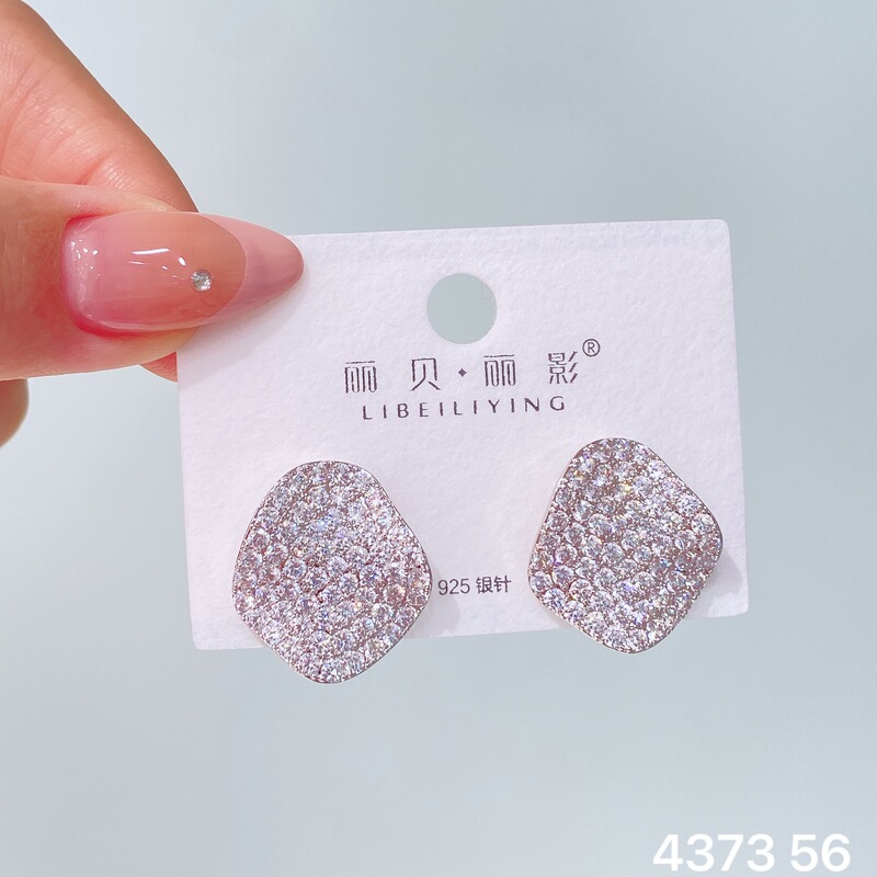丽银丽贝丽影新款欧美时尚超闪锆石耳钉气质名媛风高级感轻奢耳饰|undefined