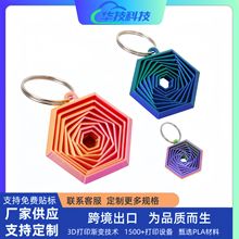3d��ӡ�羳��Ʒ Keychain Hexagon Fidget耳׿���߅�Μp�����