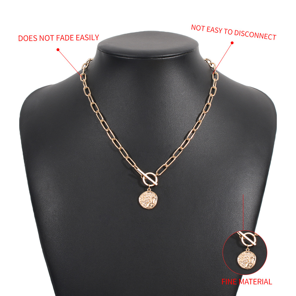 Einfache Geometrische Scheibenlegierung Halskette Großhandel display picture 9