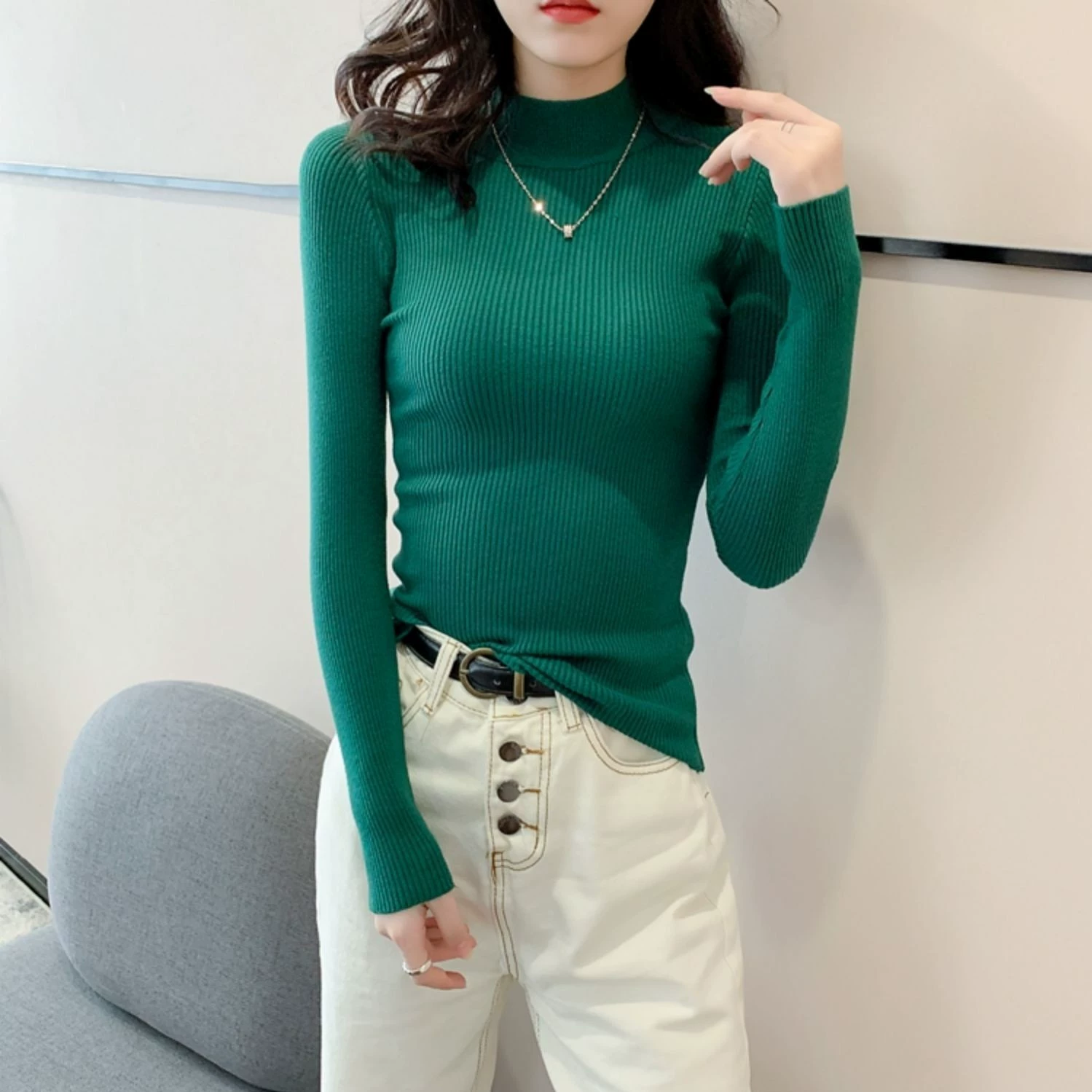 Long-sleeve, sweater, base body-friendly autumn thermal underwear, high collar