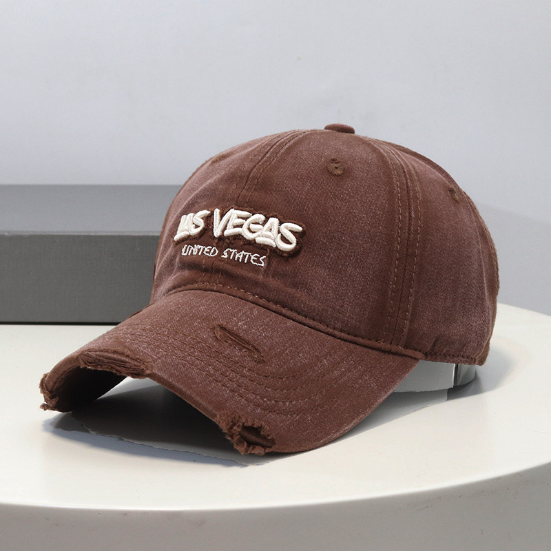 Nuevo retro lavado hace viejas letras sombrero de béisbol mujer ancho borde de sombrero de cabeza grande cara pequeña sombrero de boca de pato superior suave hombre