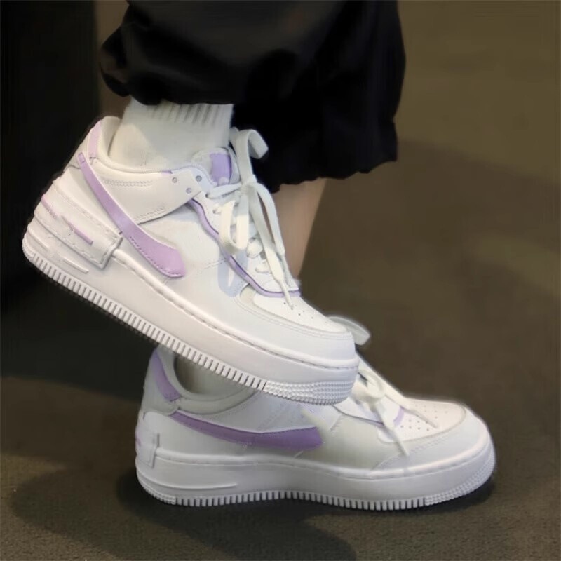 Putian Shoes Pure Original Women's Shoes Force 1 Air Force One Af1 White Purple Macaron Casual Shoes N6335-102