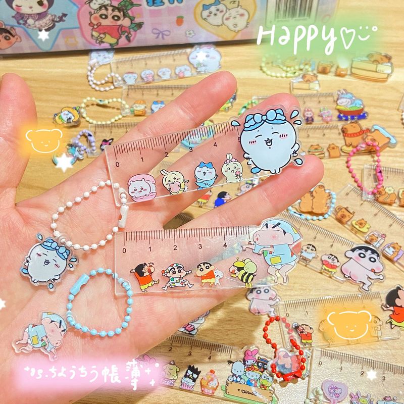Mini Creative Cartoon Ruler Pendant (Free Box for Orders over 60) Creative Student Pendant Small Ruler Measuring Ruler