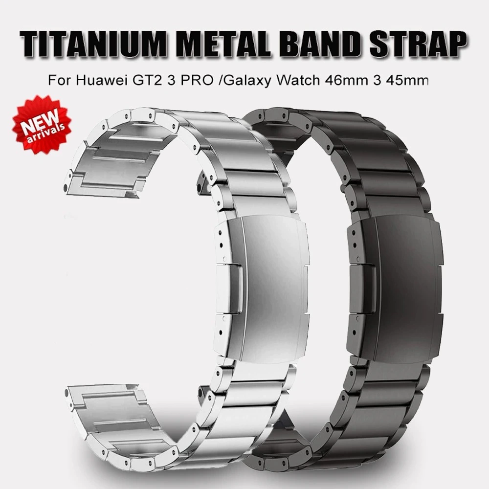 Для Samsung Huawei GT4 GT3 Ремешок для умных часов 22 мм Три бусины Черепаха Назад Титановый металлический ремешок