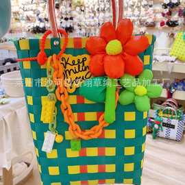 手工编织包简约新款购物女包时尚手提包diy饰品包伴手礼品小方包